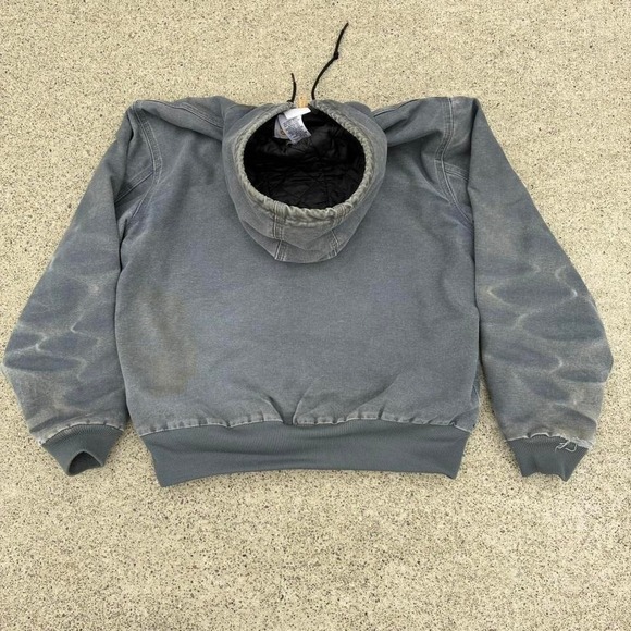 Beautiful STM Blue Vintage J244 hooded jacket with beautiful faded honeycomb